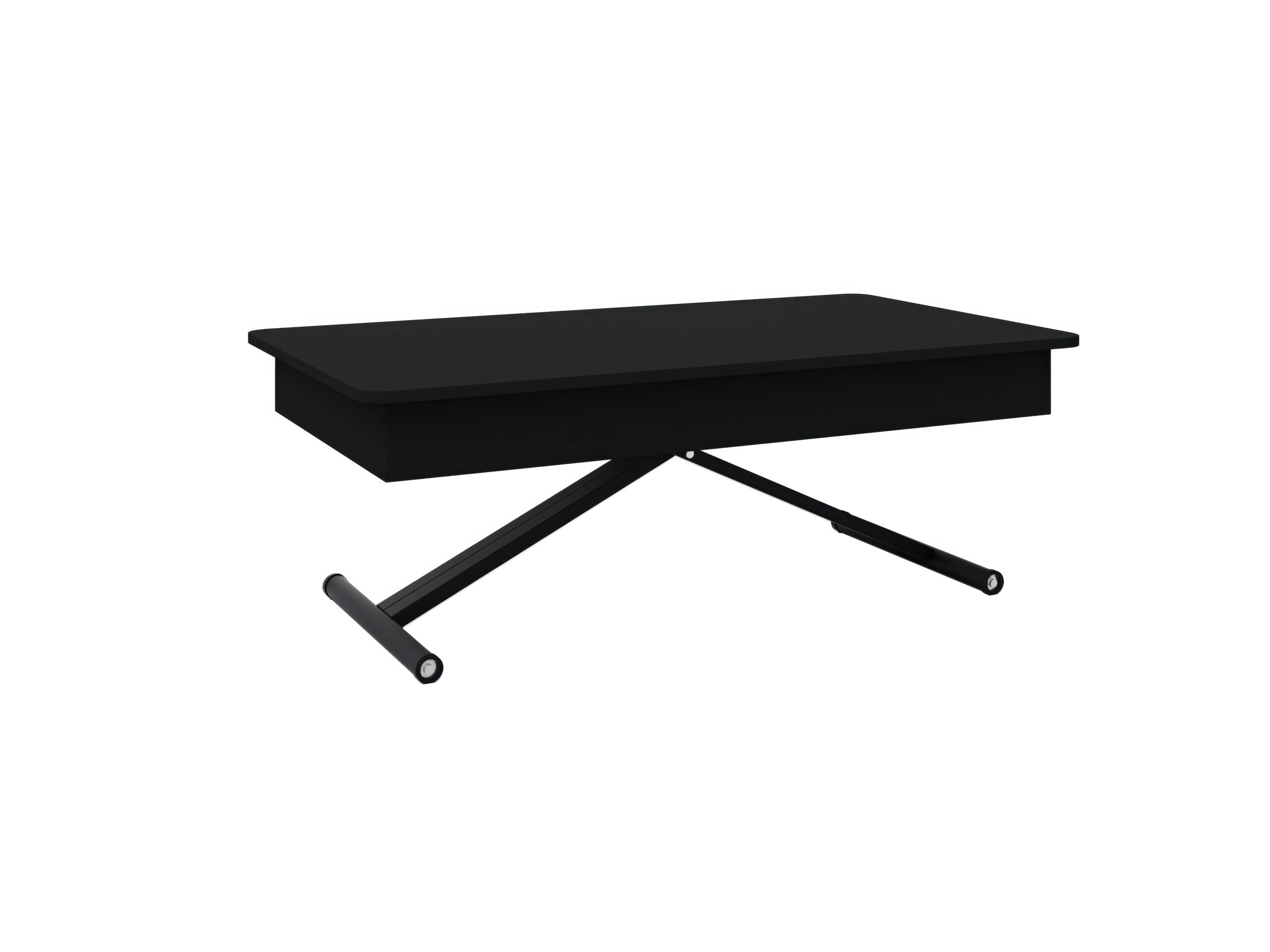 с черна основа Разтегателна маса Мохито с повдигащ механизъм плот МДФ -черен мат