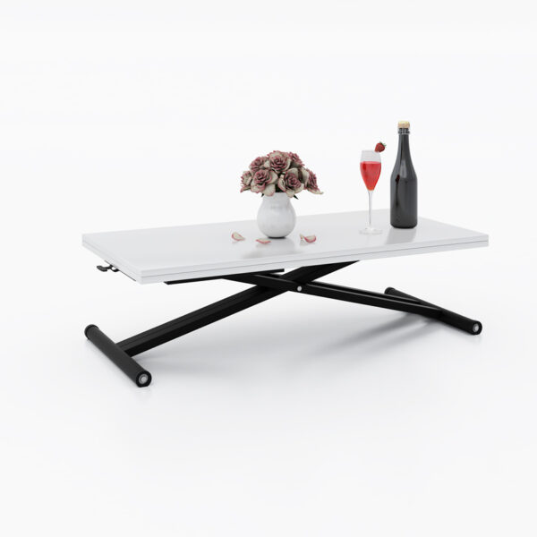 Разтегателна маса Хавана с повдигащ механизъм плот МДФ - бял мат