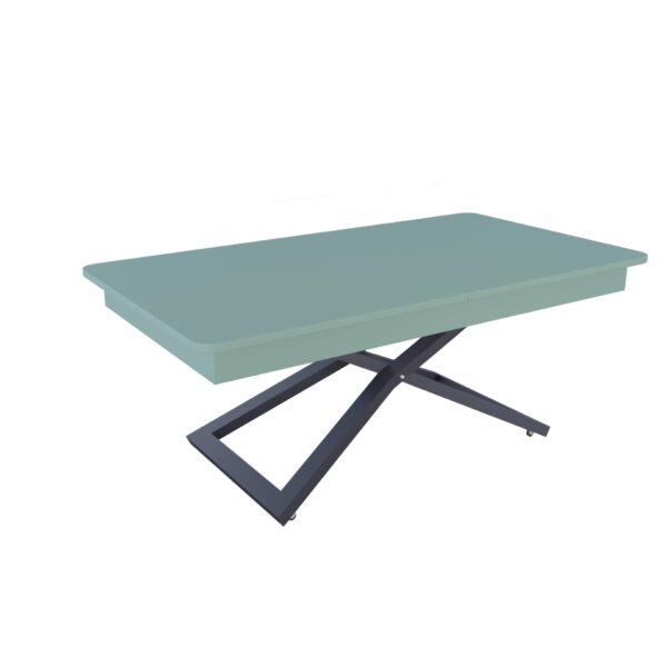 Разтегателна маса Верона с повдигащ механизъм плот МДФ мат - зелен дъск блу