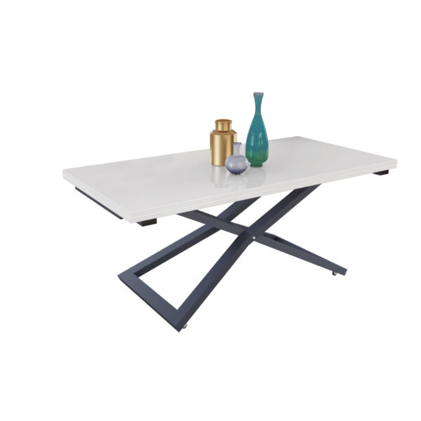 Разтегателна маса Венеция с повдигащ механизъм плот МДФ - бял мат