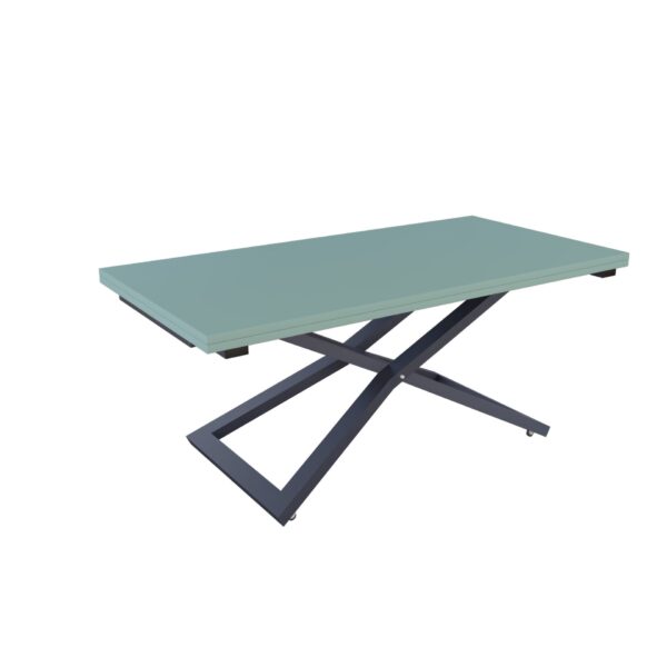 Разтегателна маса Венеция с повдигащ механизъм плот МДФ мат – зелен дъск блу