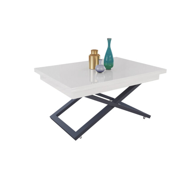 Разтегателна маса Флоренция с повдигащ механизъм плот МДФ -бял мат