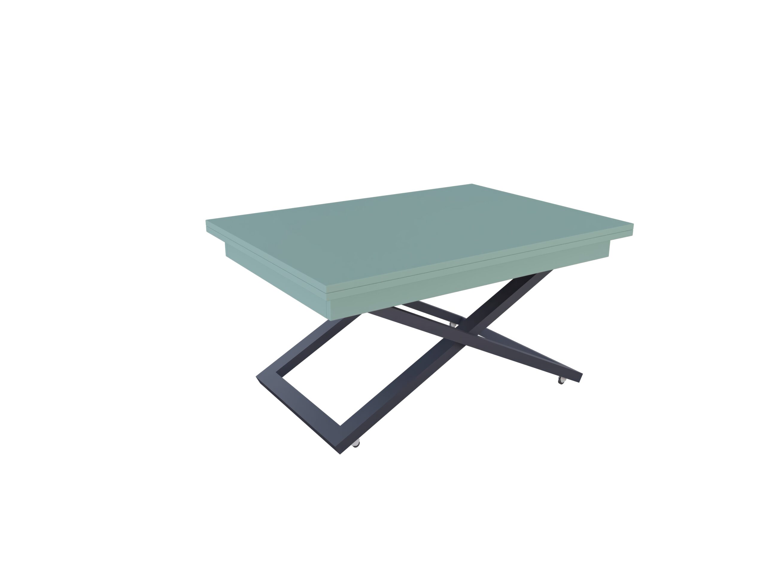 с графит основа Разтегателна маса Флоренция с повдигащ механизъм плот МДФ мат – зелен дъск блу