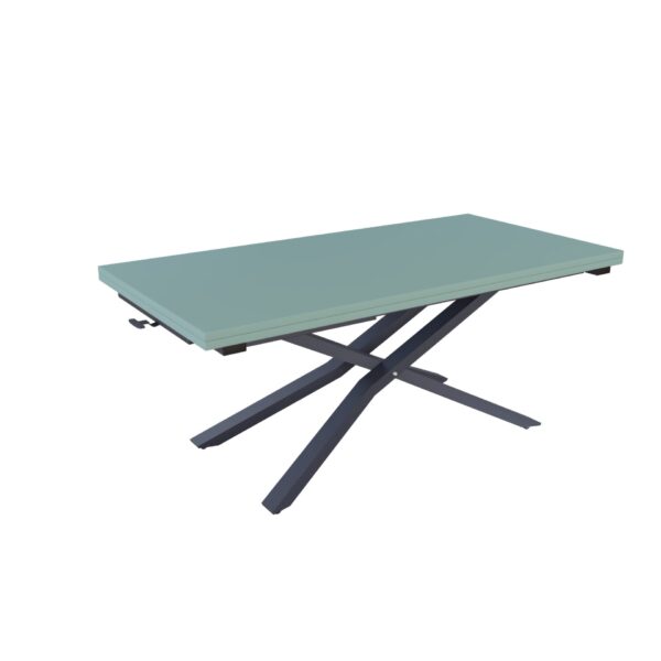 Разтегателна маса Соренто с плот МДФ с повдигащ механизъм мат зелен дъск блу