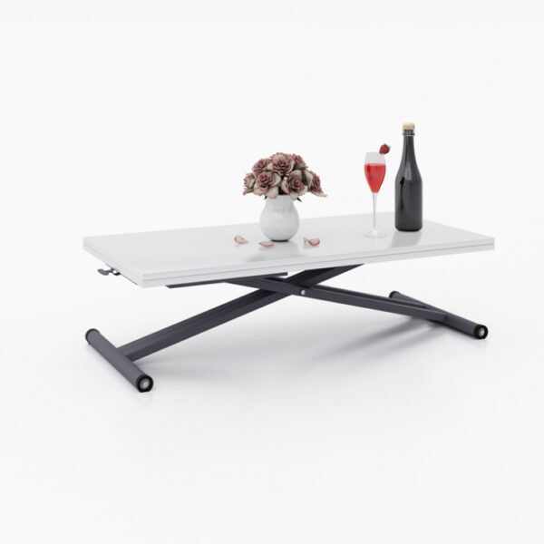 Разтегателна маса Хавана с повдигащ механизъм плот МДФ - бял мат