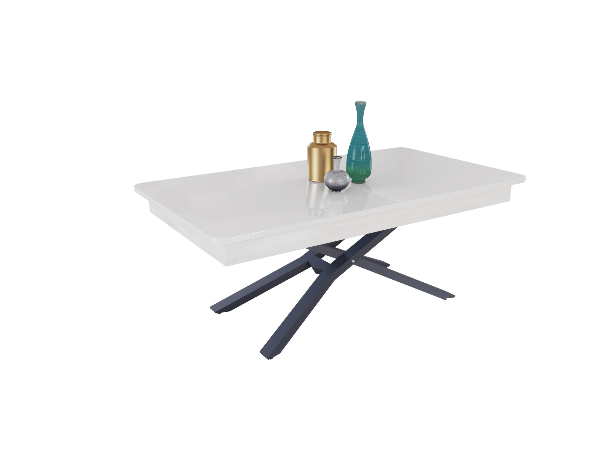 с графит основа Разтегателна маса Мегара с повдигащ механизъм плот МДФ-мат бяло 8685