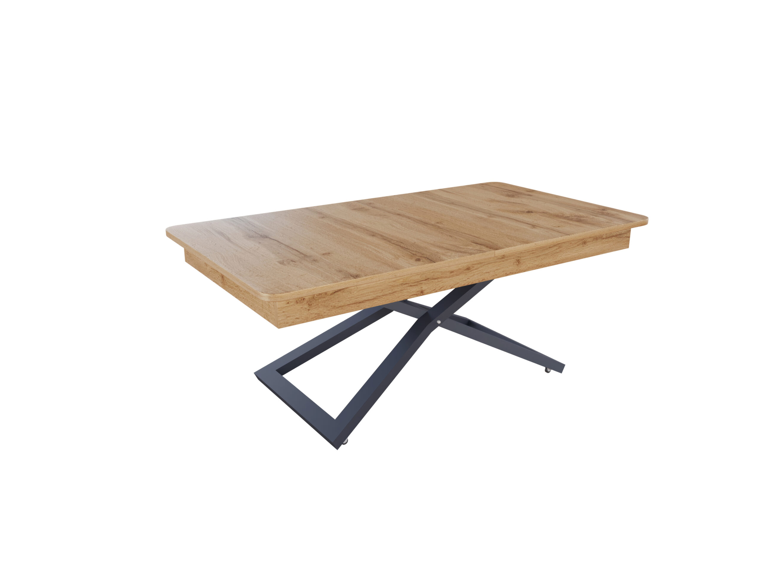 с графит основа (7024) Разтегателна маса Верона с повдигащ механизъм - дъб вотан