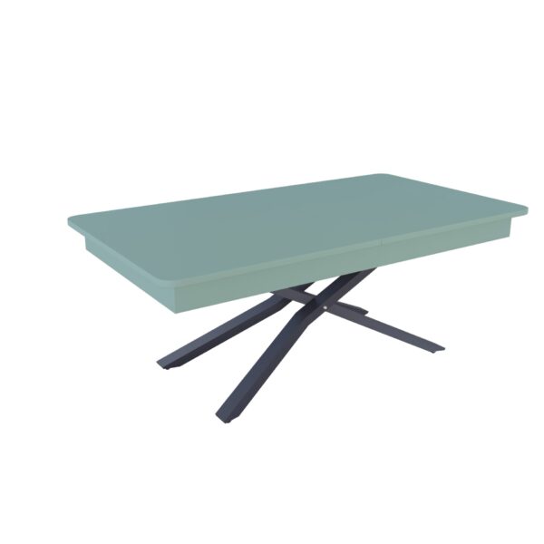 Разтегателна маса Мегара с повдигащ механизъм плот МДФ мат - зелен дъск блу