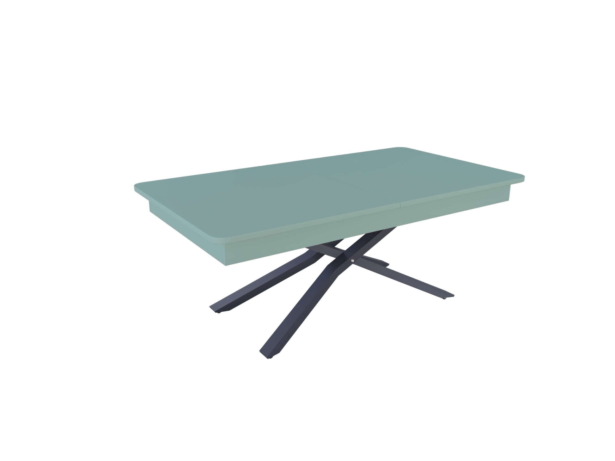 с графит основа Разтегателна маса Мегара с повдигащ механизъм плот МДФ мат - зелен дъск блу