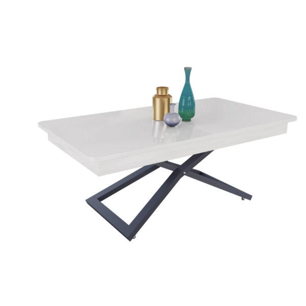 Разтегателна маса Верона с повдигащ механизъм - бял гланц