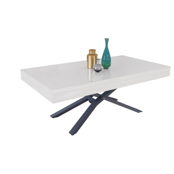 Разтегателна маса Тоскана с повдигащ механизъм - бял гланц