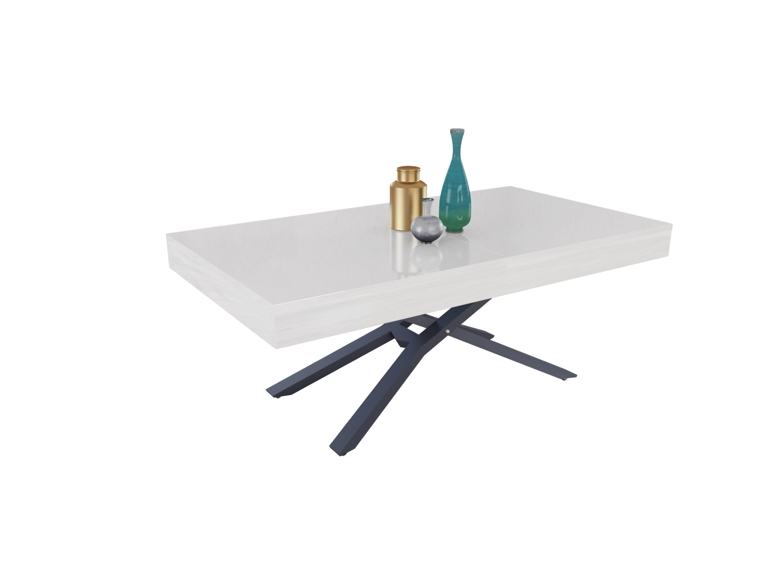 с графит основа(7024) Разтегателна маса Тоскана с повдигащ механизъм - бял гланц