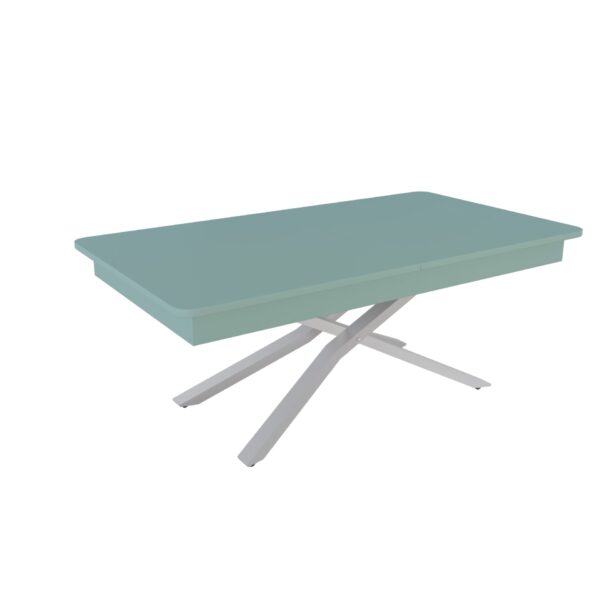 Разтегателна маса Мегара с повдигащ механизъм плот МДФ мат - зелен дъск блу