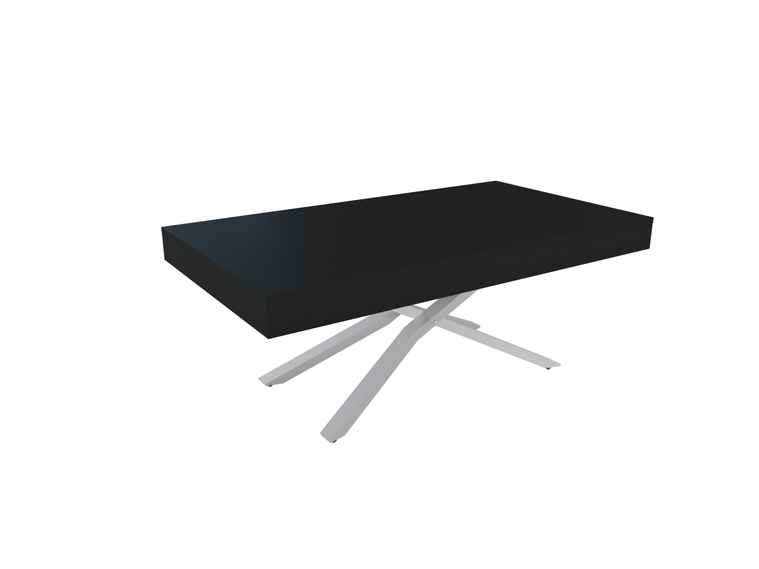 със сива основа Разтегателна маса Тоскана с повдигащ механизъм плот МДФ - черен мат