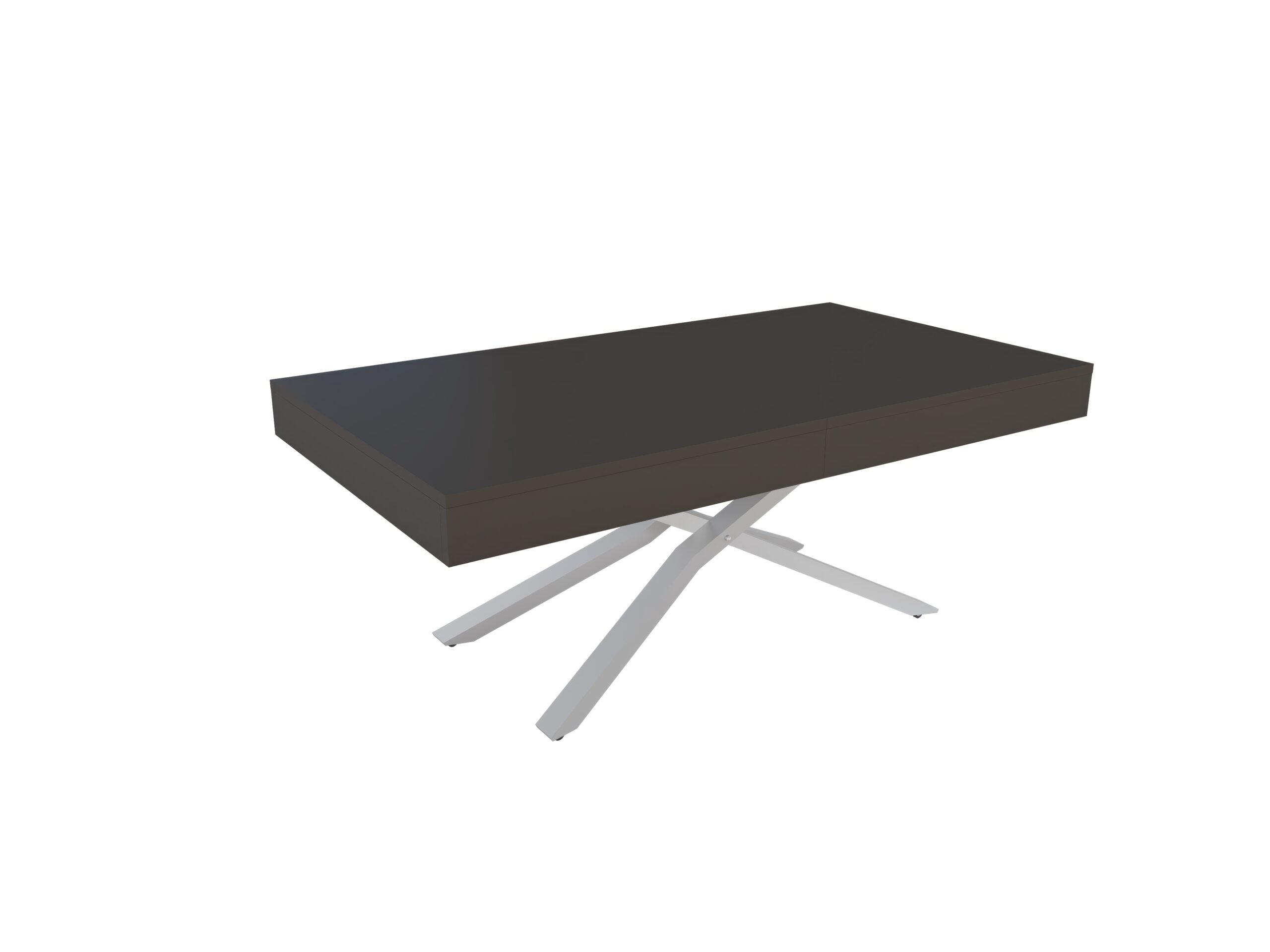 със сива основа Разтегателна маса Тоскана с повдигащ механизъм плот МДФ цвят мат базалт