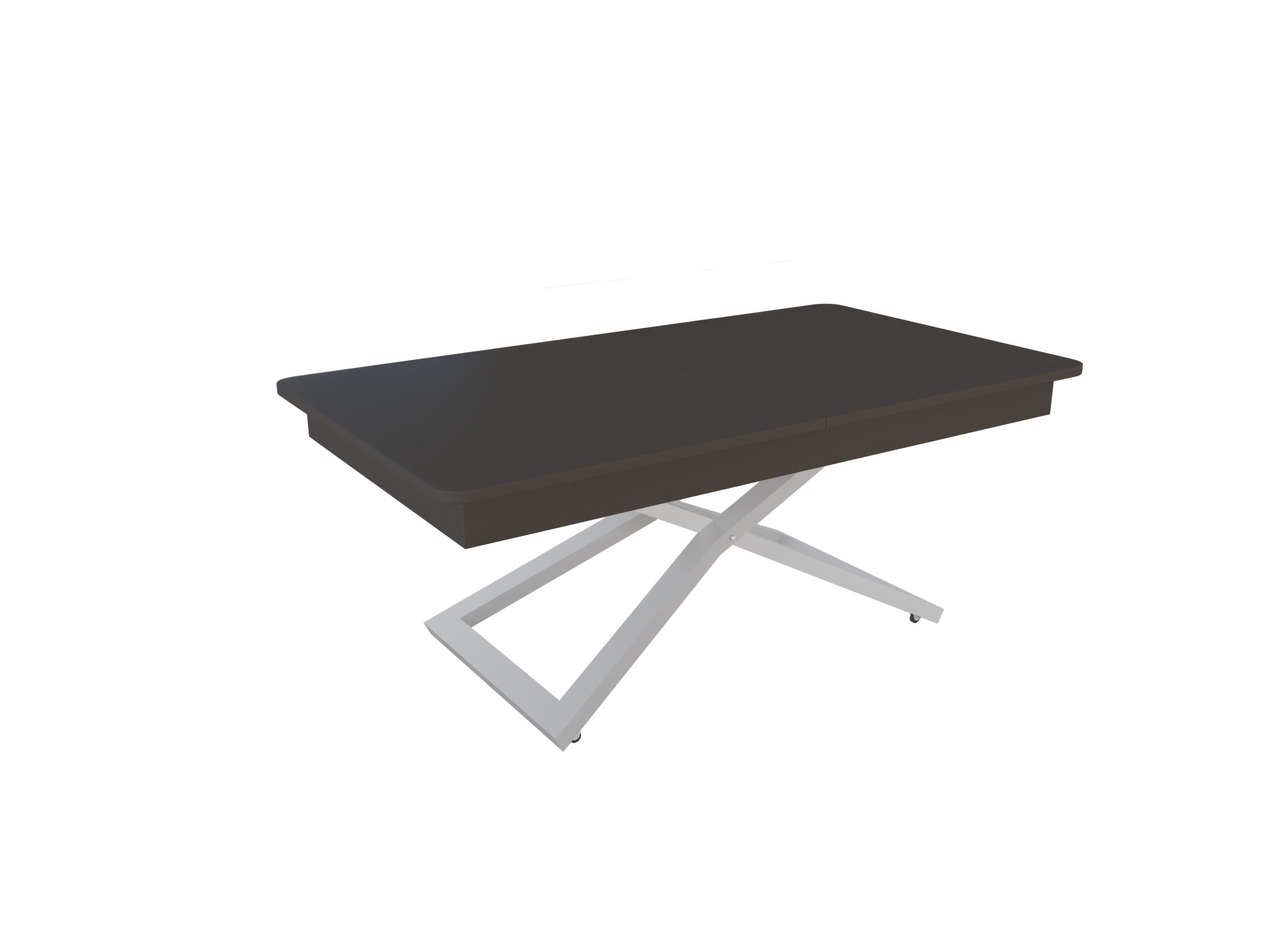 със сива основа Разтегателна маса Верона с повдигащ механизъм плот МДФ цвят мат базалт