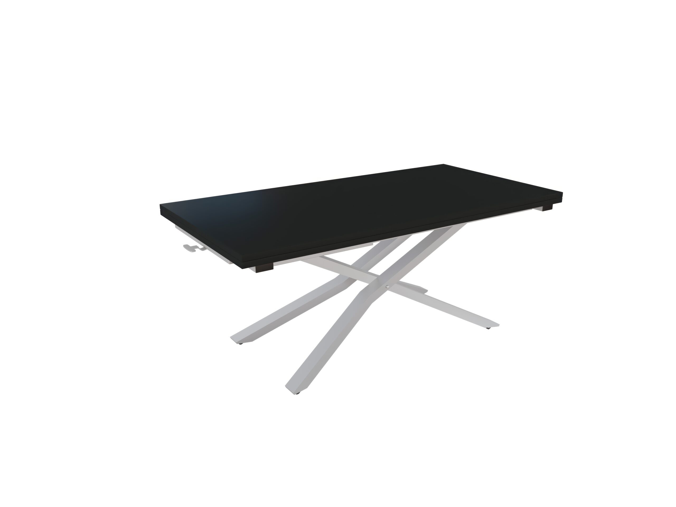 със сива основа Разтегателна маса Соренто с плот МДФ с повдигащ механизъм мат черно 190