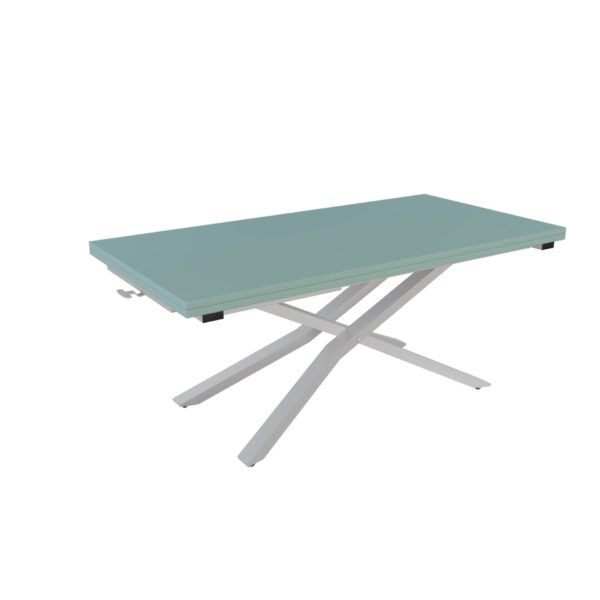 Разтегателна маса Соренто с плот МДФ с повдигащ механизъм мат зелен дъск блу