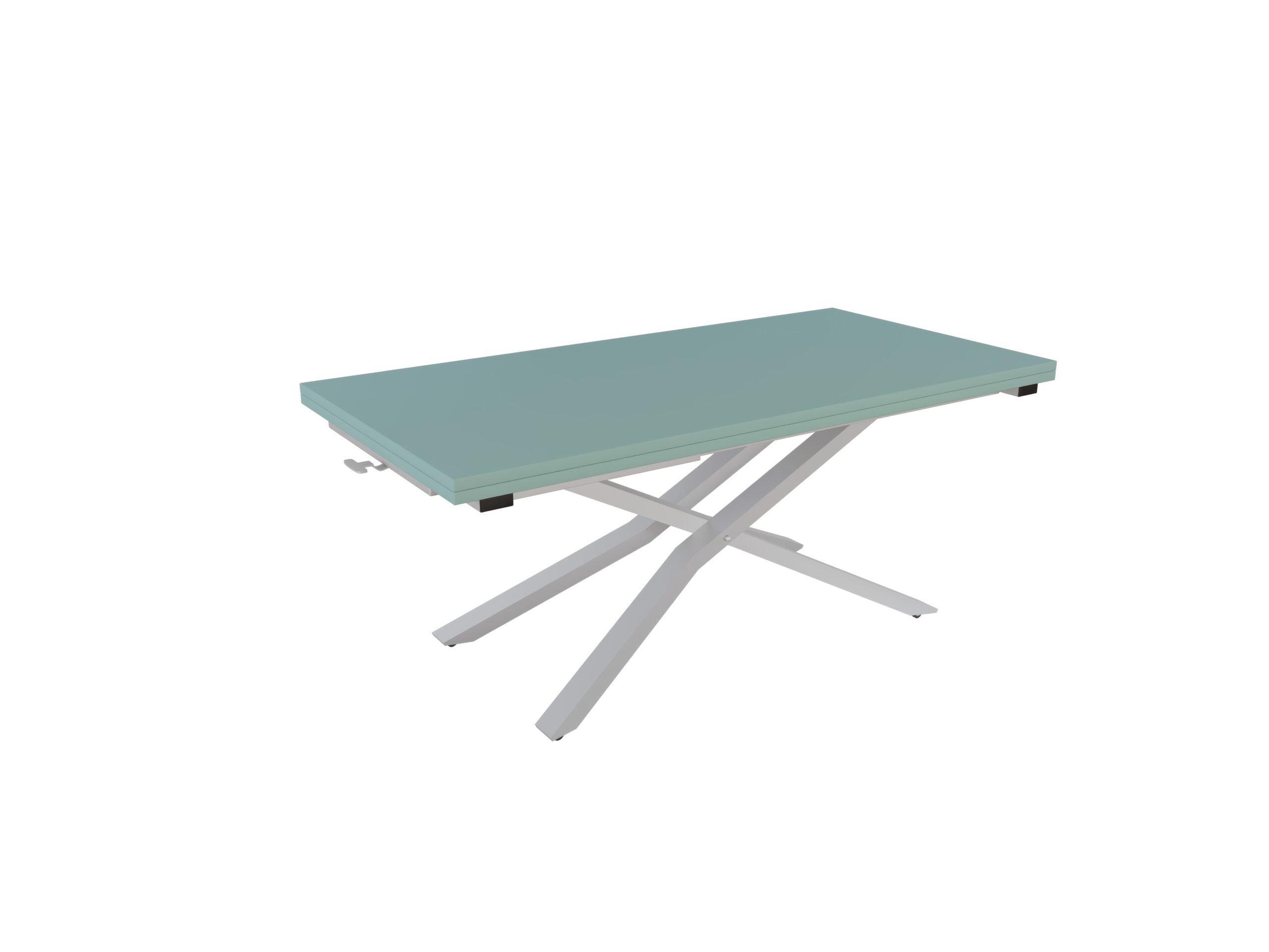 със сива основа Разтегателна маса Соренто с плот МДФ с повдигащ механизъм мат зелен дъск блу