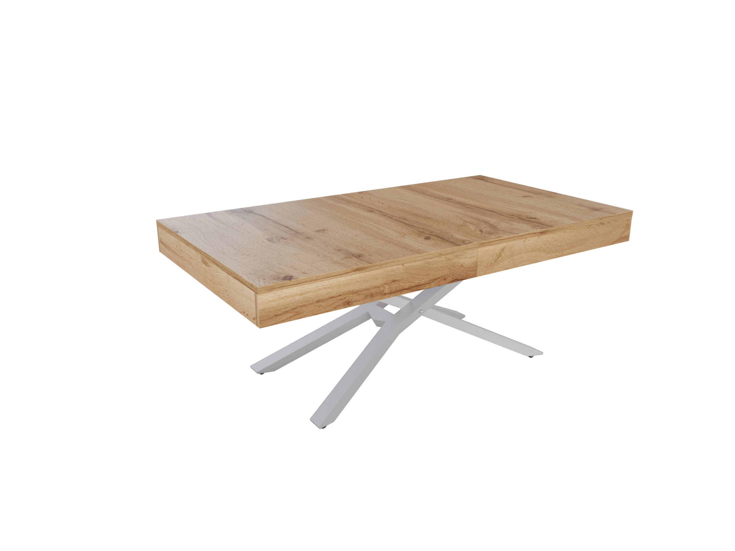 със сива основа(9006) Разтегателна маса Тоскана с повдигащ механизъм - дъб вотан