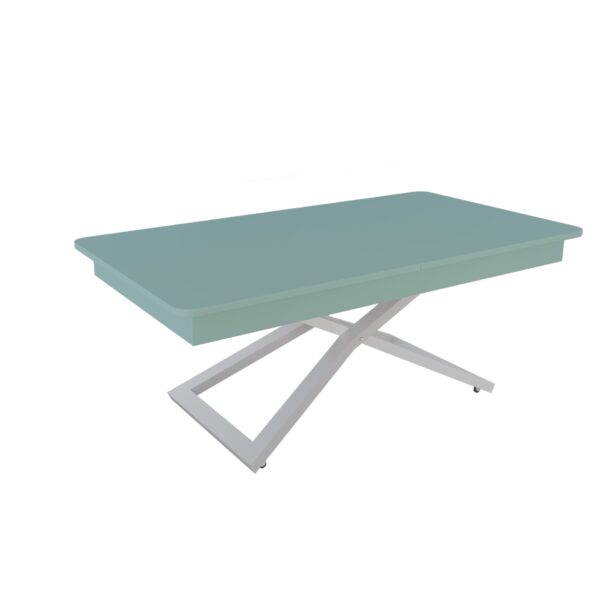 Разтегателна маса Верона с повдигащ механизъм плот МДФ мат - зелен дъск блу