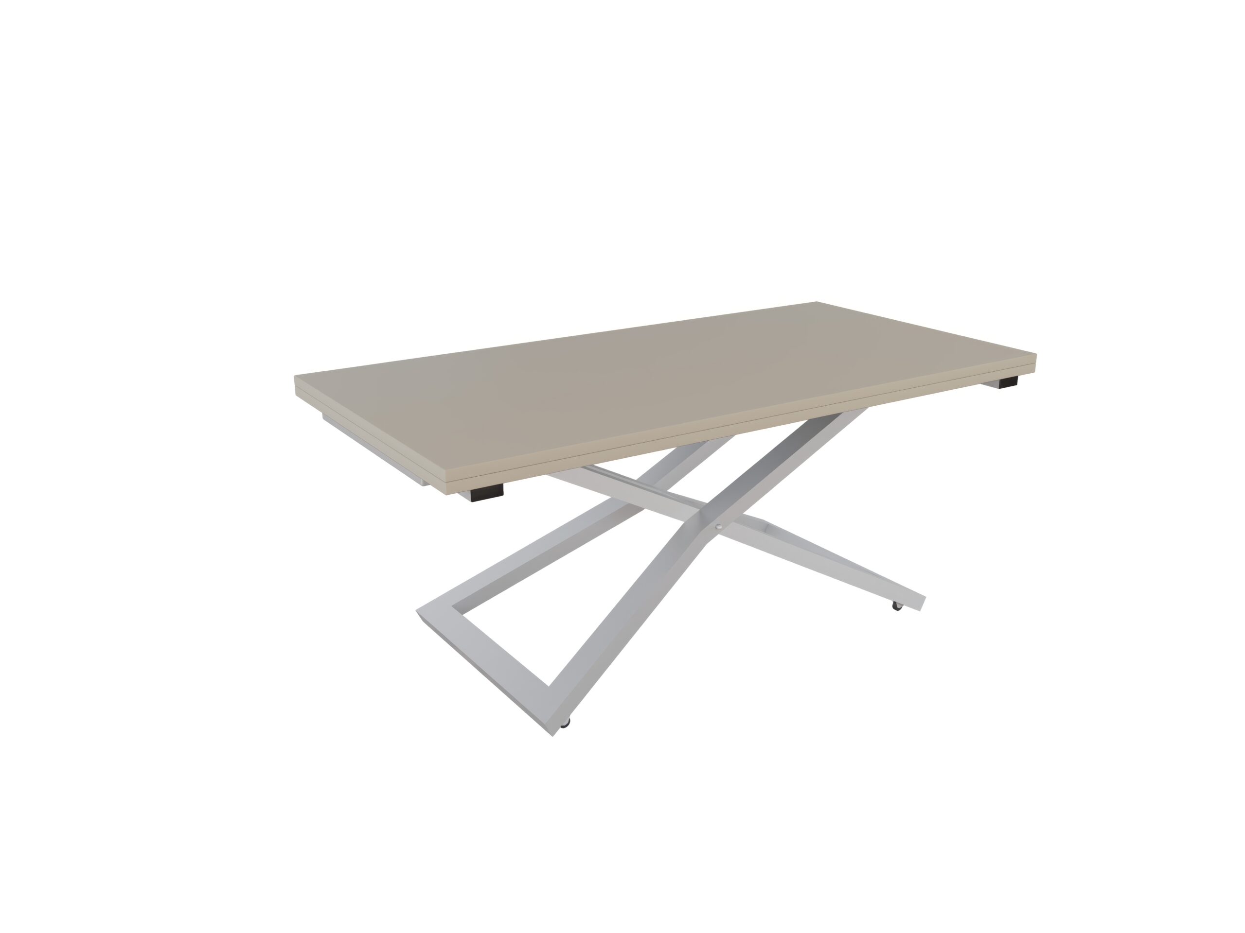 със светло сива основа Разтегателна маса Венеция с повдигащ механизъм плот МДФ мат - цвят аметист грей