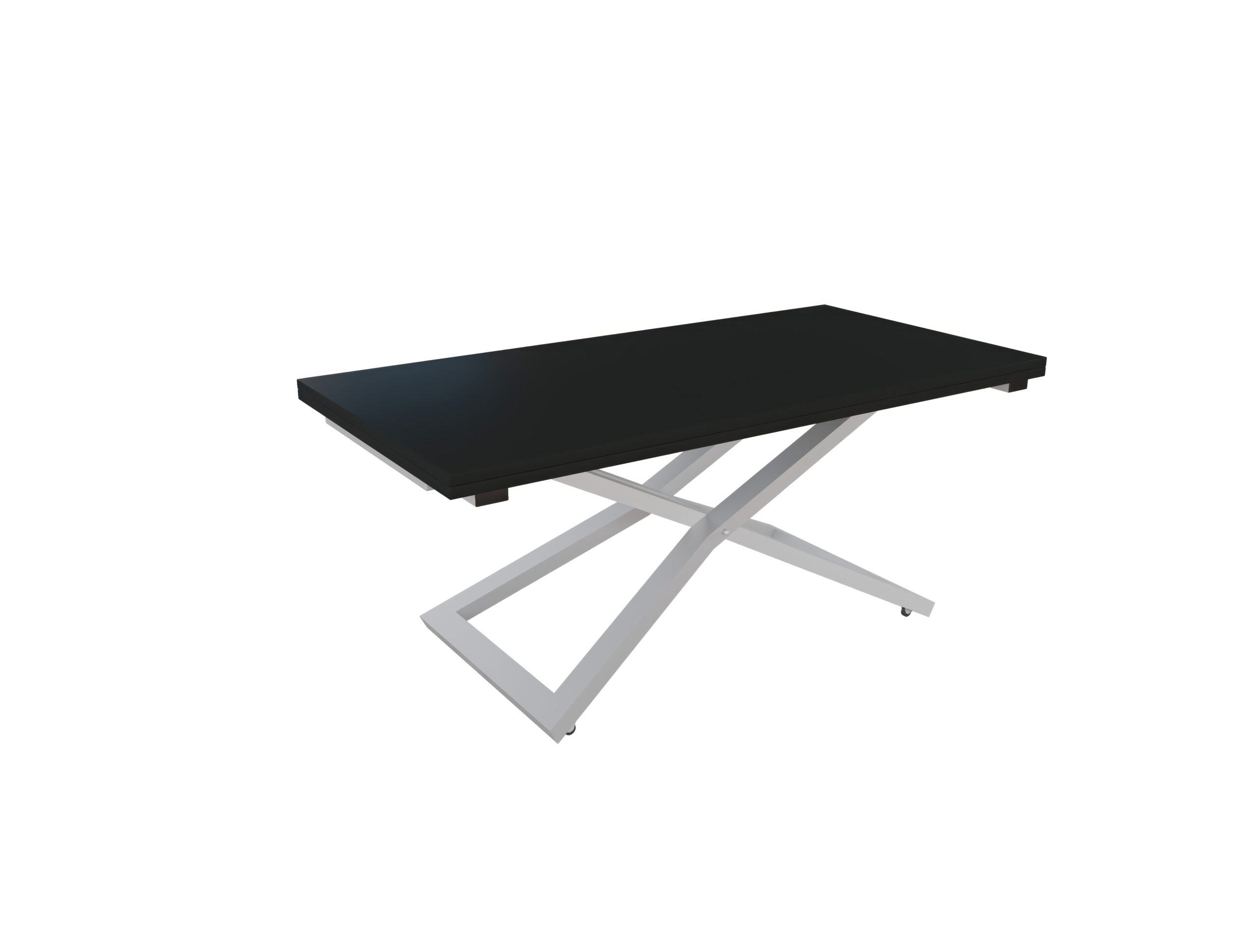 със светло сива основа Разтегателна маса Венеция с повдигащ механизъм плот МДФ - черен мат