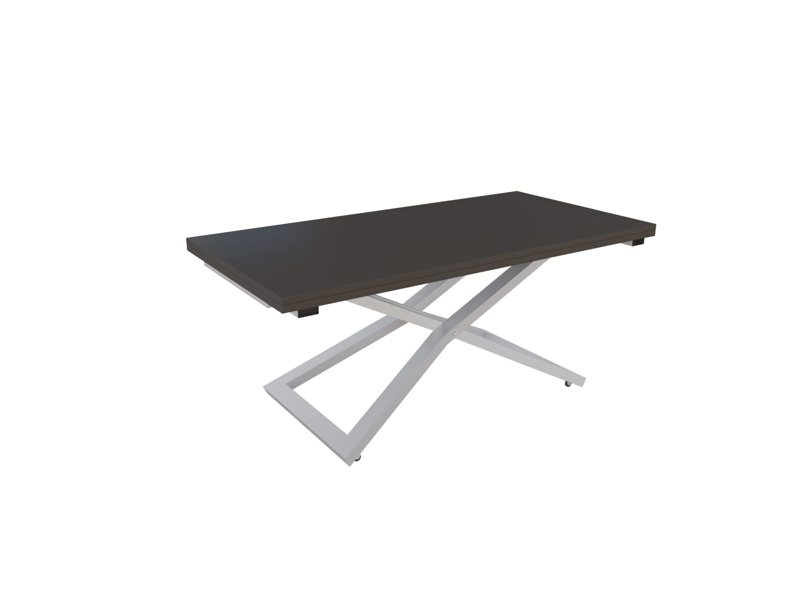 със светло сива основа Разтегателна маса Венеция с повдигащ механизъм плот МДФ цвят мат базалт