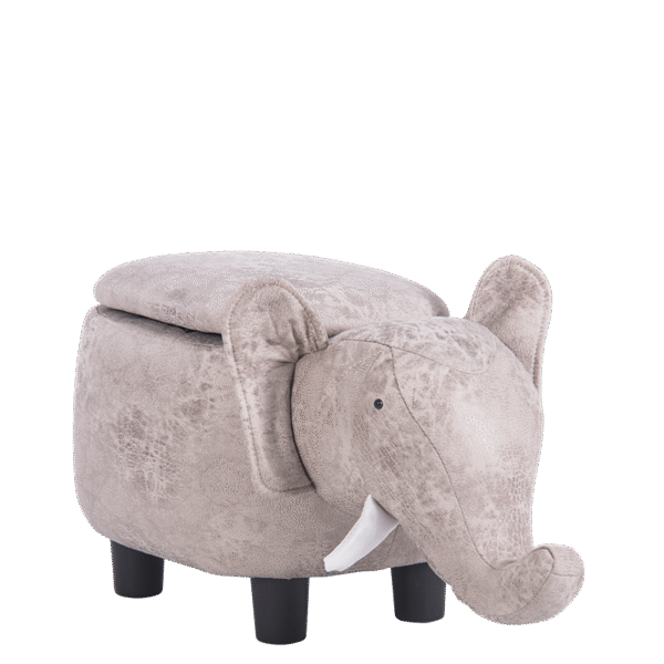 Детска табуретка с ракла - сив слон