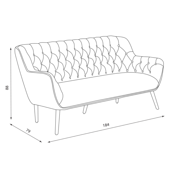 Триместно канапе BERGEN - оранжев HE