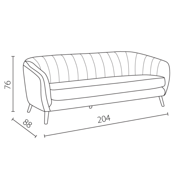 Триместно канапе GRETA - роза HLR