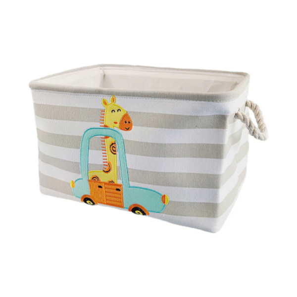 Кутия за Съхранение на Играчки, Дрехи, Козметика, Сгъваема, с Удобни Дръжки, за Детска стая, Спалня, Дневна - Жираф