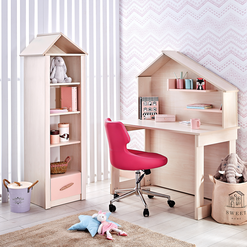 detska-etajerka-pink-house (1) Детска етажерка от серията PINK HOUSE