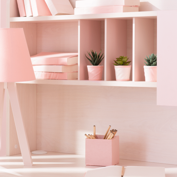 Детско бюро с етажерка от серията POLLINA