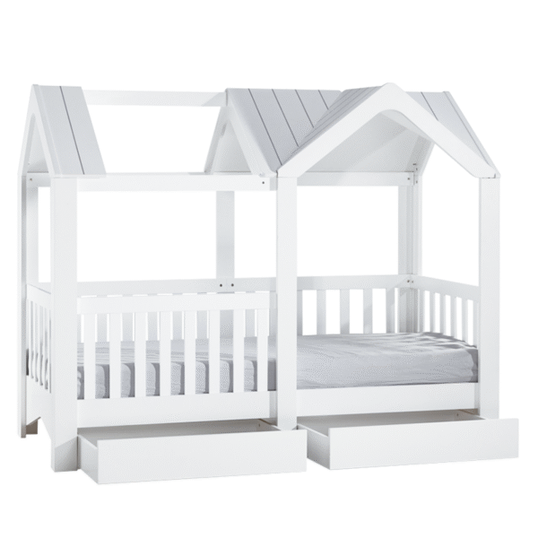 Детско легло къща Монтесори MIAMI 100 х 200 см - бял цвят