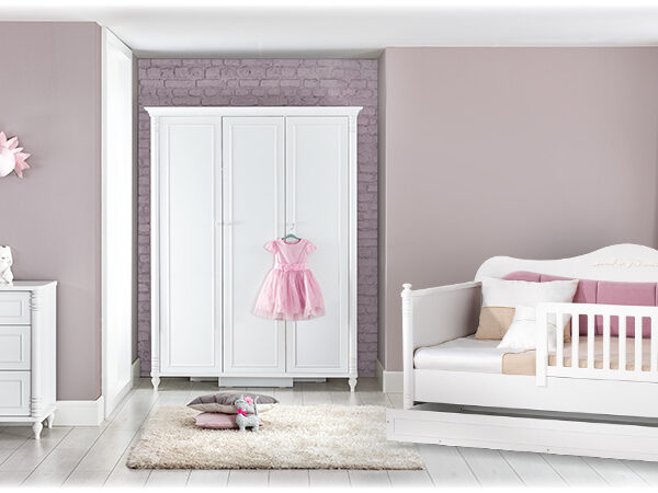 Детско легло Монтесори от серията NIL 90 х 200 см бял цвят