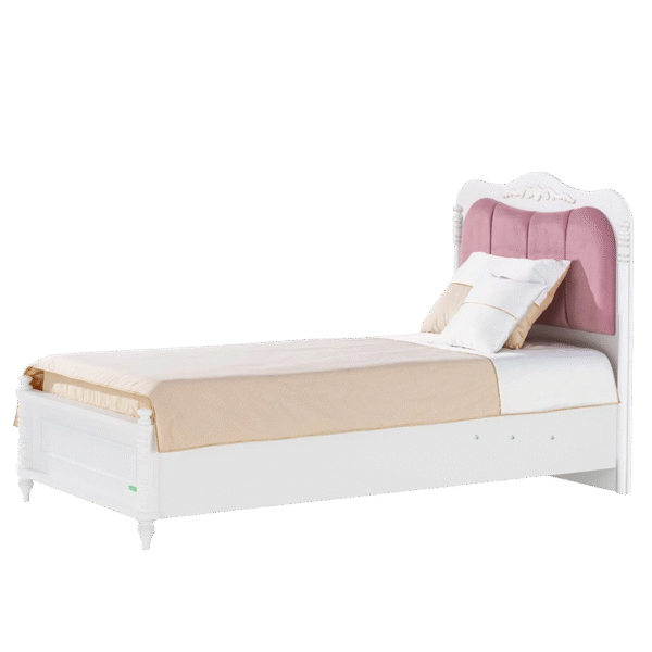 Детско легло с ракла от серията NIL 120 x 200 см бял и розов цвят