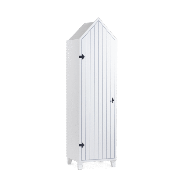 Еднокрилен детски гардероб от серията MIAMI ляв - бял цвят