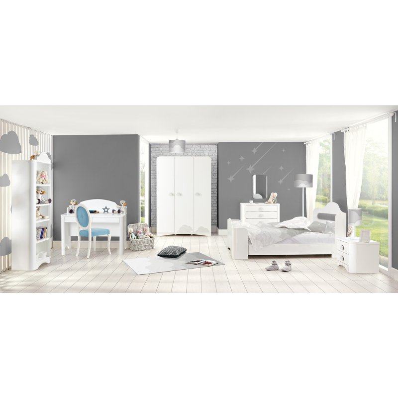 etajerka-za-stena-pori (1) Детска етажерка за книги от серията NIL бял цвят