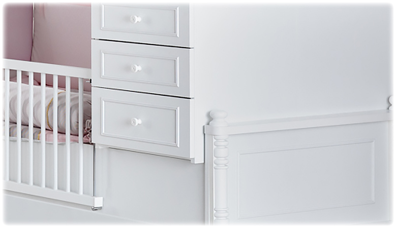 podrobno-opisanie-3 Бебешка кошара и детско легло 2в1 NIL- 80 х 180 см бял цвят