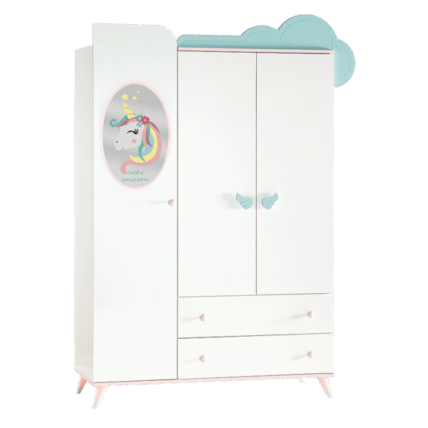 Трикрилен детски гардероб от серията UNICORN