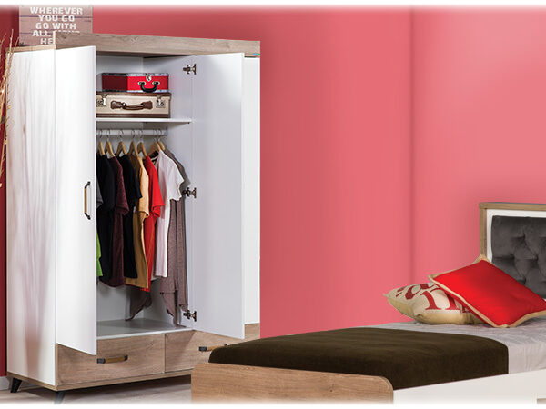 Детски трикрилен гардероб от серията NATURA